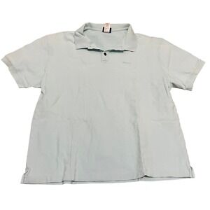 Patagonia Men's Lg Organic Cotton Short Sleeve Polo Shirt Light Blue Sustainable